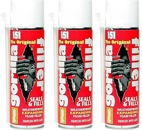 3x 500ml, The Original Spray Filler, Weatherproof Expanding Foam, Professional Grade Gap Filler & Sealant for Wood, Metal, Brick, Stone, Paintable, Sandable, Airtight Seal for Indoor & Outdoor Use