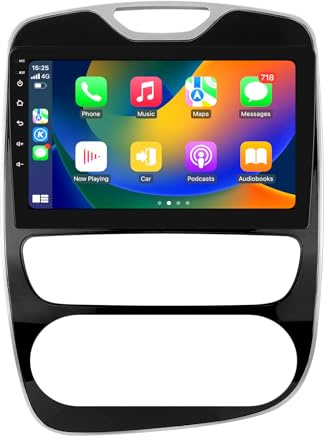 Ossuret Autoradio para Renault Clio 4 (2012-2019), 10.1 Zoll Android 13 Pantalla Táctil 2+32GB Navegación GPS con Carplay Android Auto WiFi Bluetooth USB TPMS OBD2 Dab+ Control del Volante