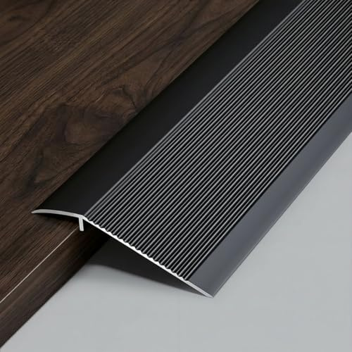 YedZen Aluminum Floor Transition Strip, 0.9m Cuttable Threshold Ramp for 0.4-2 (10-50mm) Height, Anti Slip & Waterproof, for Carpet Tile Laminate Wood Doorway Reducer