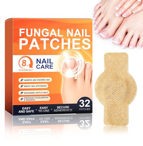 Fungal Nail Patches, 8 Hour Extra Strong Repair Pads for Fungus Toenail, Fungal Nail Treatment Patches, Improve the Appearance of Unhealthy Toenails & Fingernails, Gentle & Safe (32 Pieces)
