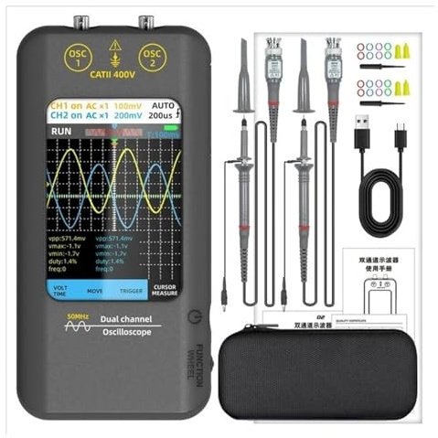 O2 Touchscreen Digital Oszilloskop + Signal Generator Dual Channel 50MH/z Automatische Osciloscópio Werkzeuge Grafik Tester(O2 Kits)