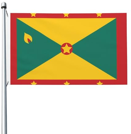 Bandera decorativa de doble cara con patrón de bandera de Granada, 91 x 152 cm, para colgar en el porche de jardín (mástil de bandera no incluido)