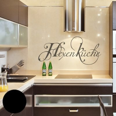 Klebesüchtig A262 Wandtattoo Hexenküche 60cm x 27cm schwarz Dekoration - Bad - Wohnzimmer - Aufkleber - Wandsticker