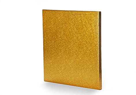 Anniversary House Gold Foil 25cm-1 Pc 10-inch, Pack of 1, Individually Wrapped, Sturdy Fibre Cake Drum Square, DSW10G, Board