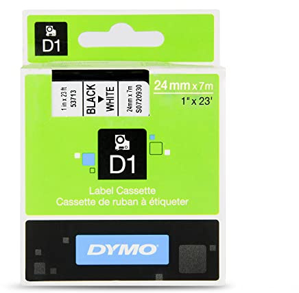 Dymo S0720930 D1 53713 Tape 24mm x 7m Black on White