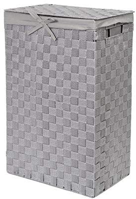 Compactor Stan Hamper Cesto Portabiancheria Grigio, Rettangolare (25x38xH.60 cm) in Rayon Belt