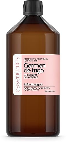 Essenciales – Olio Vegetale di Germe di Grano, 100% Puro e Naturale, 1 Litro | Olio Vegetale Triticum Vulgare, 1º Spremitura a Freddo