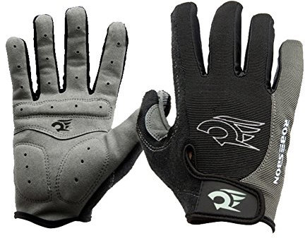 IKuaFly Fahrrad Handschuhe Winter Voll Finger Gel Winddicht Radfahren Handschuh mit Adjustable Klettverschluss für Mountainbike Bike MTB Downhill Wandern und andere Sports-Damen Herren (L, grau)