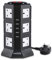 Extension Lead, PRITEK 12 Outlets Extension Socket 10A/2500W 1000J Surge Protector Tower Power Strip with 6.5ft Extension Cord 5V/4.5A Smart USB Charging Ports Suit for Cellphone Tablet and more