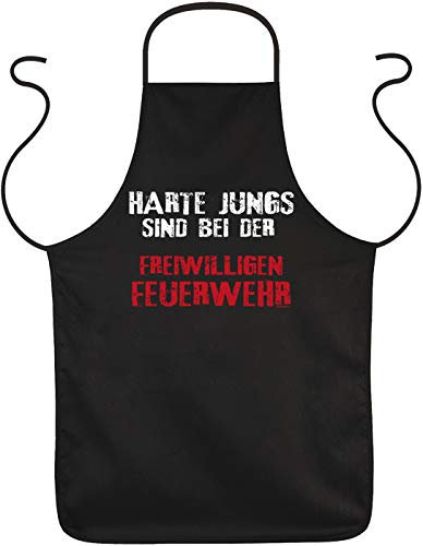 Tini - Shirts Feuerwehr Schürze - Sprüche Grillschürze Freiwillige Feuerwehr : Harte Jungs sind bei der Freiwilligen Feuerwehr - Kochschürze Feuerwehr Mann