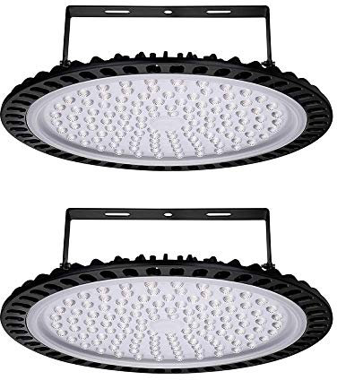 Sararoom Faretto a LED 500W, Proiettore LED da Esterno 40000LM Luce Bianca 6500K Illuminazione da Officina, Impermeabile IP65 UFO Faretti LED Industriale per Giardino/Garage/Parcheggi/Palestra,2Pack