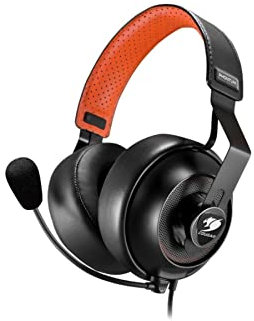 COUGAR Gaming Phontum S Binaural Bandeau Noir, Orange - Casques Audio (PC/Jeux, Binaural, Bandeau, Noir, Orange, avec Fil, 1,2 m)