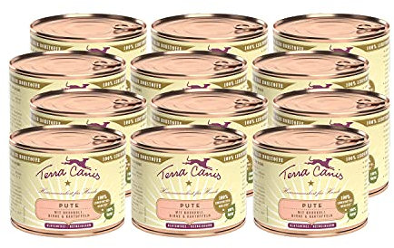 Terra Canis Pute, Brokkoli, Birne & Kartoffel - Classic Nassfutter, 12x200g I Premium Hundefutter in 100% Lebensmittelqualität Aller Rohstoffe I allergen- & getreidearm, glutenfrei