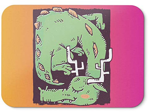 BLAK TEE Cute Sleeping Dragon Mouse Pad 18 x 22 cm in 3 Colours Pink Yellow