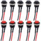 RUNCCI-YUN 10pcs 16 mm pulsador interruptor,pulsador 12v, pulsador redondo,AC 250 V/3 A 125 V/6 A ON/OFF momentáneo Mini pulsador Interruptor de alimentación （Con linea）