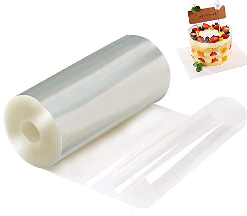 Hard Acetate Cake Collars - 8cm x 10m Transparent Strips for Chocolate Mousse & Baking Decorating