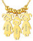 Custom4U Personalisierte Namenskette Gold mit Gravur Edelstahl 3 Jungen Mädchen Halskette mit Namen der Kinder Gold 3 Kindernamen Halskette