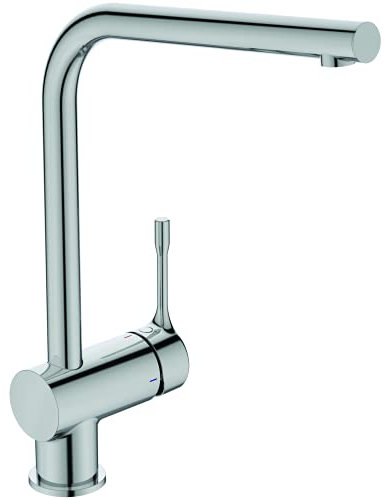 Ideal Standard -Kolva, Miscelatore per lavello cucina, Bocca a L, Tecnologia Bluestart, Cromato