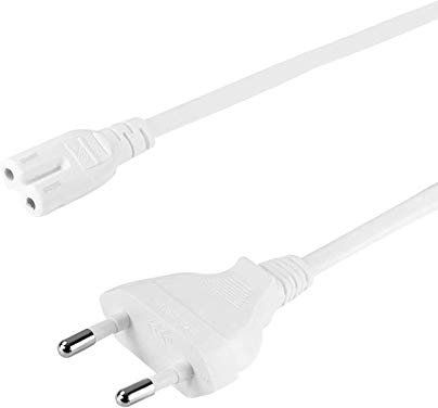 LogiLink Cavo di alimentazione con spina europea su presa piccola CEE 7/16 a IEC C7, lunghezza 1,8 m, bianco