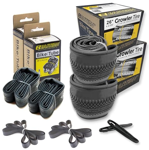 Kits de recambio de neumáticos Eastern Bikes Growler 26 x 2.125 (negro, 2 paquetes con cámaras de aire)