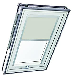 Original Roto Rollo Exclusiv ZRE für Roto Dachfenster - Führungsschiene Silber - Tageslichtrollo Baureihe Designo R6/R8, i8 und Classic 64/84 - Größe 074/118 | 07/11 - Stofffarbe Hellgrau