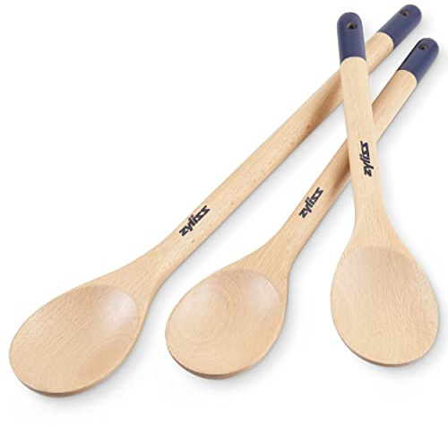 Zyliss E980207 3-teiliges Kochlöffel Set, verantwortungsvoll angebautem Akazienholz, Löffel zum Kochen/Backen/Lebensmittelzubereitung, inkl. 3 x Löffel