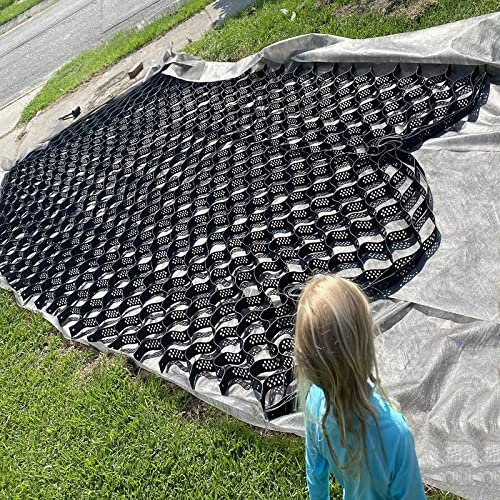 Stabilisateur Gravier Gazon Dalle Stabilisatrice Grille De Stabilisation Géo pour Patios, Nid D'abeilles De Gravier Fin pour Pavés Perméables, Géogrille HDPE Heavy Duty Geo Cells sur La Pente/Contrô