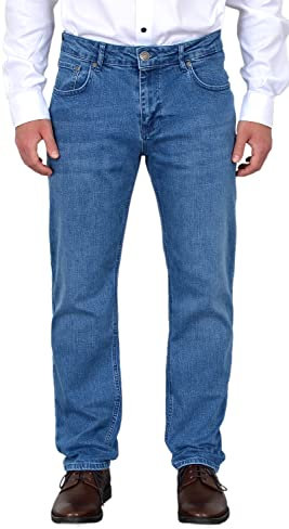 ADAM Hellblaue Jeans Herren Regular Fit - Premium Herren Jeans Stretch Hose mit Geradem Schnitt