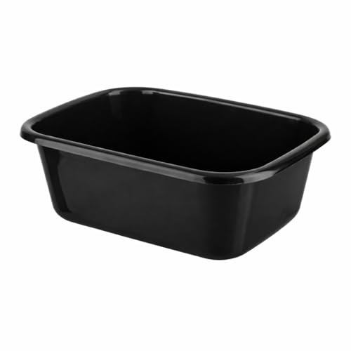 HOMESHOPA Plastic Rectangular Washing Up Bowl, Black 10 Litre Portable Wash Basin, Plastic Kitchen Sink Tidy Organisers, Rectangle Washtub Dishtub, Foot Bath Car Wash Laundry, Home Kitchen Travel