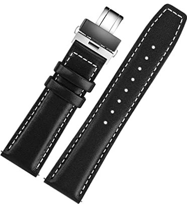 Elegantyl 20mm 22mm Uhrenarmband Armband aus echtem Leder Uhrenarmband mit Faltschließe Herrenuhr Zubehör, 22mm