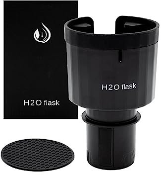 H2O flask Cup Holder Expander for Car with Adjustable Base Fits Yeti 20/26/30 Oz, Hydro Flask Large 32/40 Oz Securely Hold 3.4-4 Diameter Bottles, Cups & Mugs