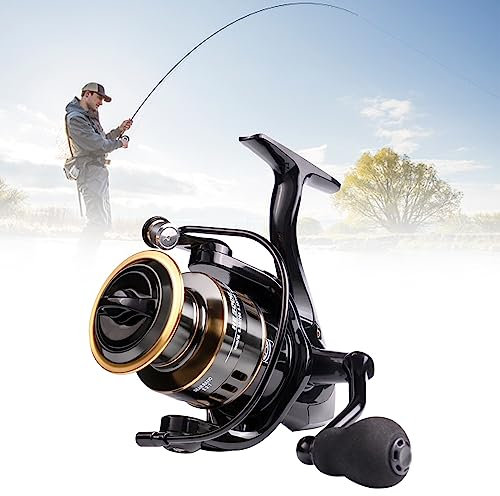 Spinning Angelrolle, Rapid Angel Rollen, 12+1 BB Edelstahl Ultra Smooth Leistungsstark mit Legierung Spule Angelrolle für das Süßwasser- und Salzwasserfischen Max 10kg (7000)