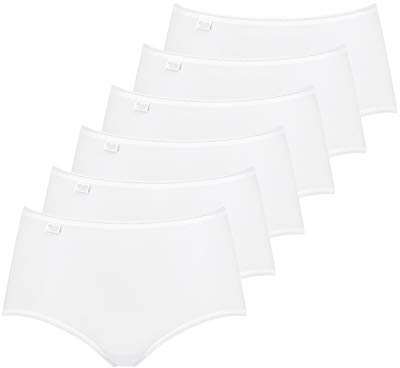 Sloggi Damen Slips 24/7 Microfibre Midi Slip 83010180847 6er Pack, Farbe:Weiß, Wäschegröße:46, Artikel:-0003/03 White