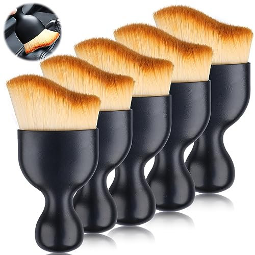 MplehDa Pinceaux Nettoyage Voiture, Brosse à Détails Automatiques, Automatique de Voiture Détail Brosse pour Moteur/Tableau de Bord/Bouches Daération/Intérieur (5pcs-B)