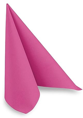 Hypafol Airlaid-Serviette fuchsia | 50 St. | unterschiedliche Farben für jeden Anlass | 40 x 40 cm | abgestimmt auf Einrichtung & Dekoration | für Gastronomie und Zuhause