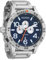 NIXON 51-30 Chrono A1389-300 m wasserdichte analoge Herrenuhr (51 mm Zifferblatt, 25 mm Edelstahlband), Silber / Mitternacht, One Size, 51-30 Chrono