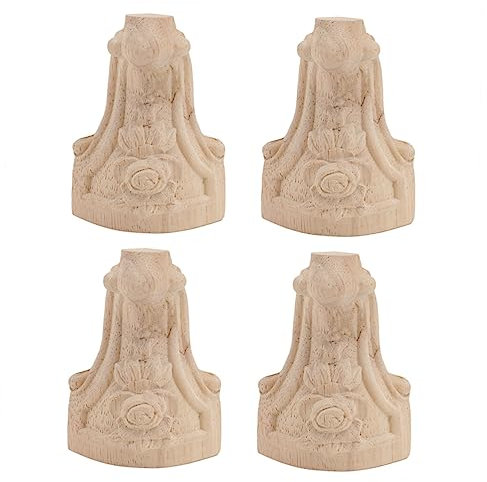 DOITOOL 4 Pièces Pieds De Meuble en Bois Sculpté Pieds De Table Pieds Commode Pieds en Bois Pieds De Meubles en Bois Sculpté Pieds De Table Vintage Pieds De Chaise Meuble TV Armoire