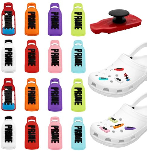 Auswalar 16 PCS Funny Shoe Charms, Multicolored Shoe Decor Accessories DIY Craft Cute Sports Drink Charms for Boys Girls Gift