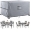 Kovshuiwe Garden Furniture Covers,Patio Furniture Cover Waterproof, 150x150x74cm Patio Table Covers 420D Heavy Duty Oxford Fabric Rattan Furniture Cover Windproof Anti-UV for Patio, Outdoor,Gray