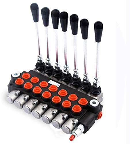 7 Fach Hydraulik-Richtungsregelventile, 60 L/min Mehrwegeventil mit Hebel, 3600PSI Einstellbar Hydraulik Handsteuerventil 13GPM Richtungssteuerungsventil