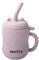 TYRY.HU Tasses avec Paille Nom Personnalisé Enfant Silicone Gobelet d'entraînement pour Bébé avec Poignée Dinky Cup et Tout-petit Tasse Apprentissage Rose Clair