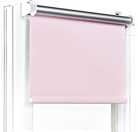 Fenster DEKOR - Rollos Für Fenster Ohne Bohren Bleich rosa - Verdunkelungsrollo B75 x H150 cm - Klemmrollo Verdunkelung - Fensterrollo Für Balkontüren - Verdunklungsrollo Leicht Zu Installieren