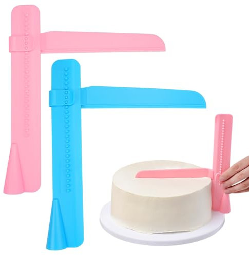 2 Pièces Lisseur Gateau Patisserie Crème pour Plateau Tournant Patisserie et Fondant, Ustensiles à Pâtisserie Accessoire Patisserie Spatule à Crème à Gâteau Outils, Layer Cake Frost Form Cake Design