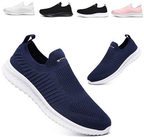 Zapatillas Deportivas Mujer Hombre Zapatillas de Running Ligero Calzado Transpirables Gimnasio Casual Sneakers Zapatos para Correr Cómodo Atlético Azul Oscuro 43EU