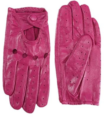 Mnjyihy Sommer Fahrerhandschuhe Aus Schaffell Für Damen Dünne Atmungsaktive Ungefütterte Farbige Lederhandschuhe Rose Red 6.5