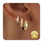 Kenivira 3 Paar Creolen Ohrringe für Damen 14K Creolen Gold Hypoallergene Ohrringe Creolen Ohrringe Set für Frauen