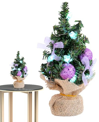 Árbol de Navidad con luz | Árbol de Navidad de mesa con luz LED | Árbol de Navidad pequeño con luz | Árbol de Navidad con base de madera | Árbol de Navidad en miniatura | Árbol de Navidad versátil