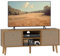 HOMCOM TV Cabinet Stand Unit for TVs up to 50 Flat Screen with Foldable Drawers and Shelves, Entertainment Centre for Living Room, Bedroom Brown