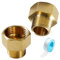 Lyeteung 2 PCS G1/2 Female to G3/8 Male Brass Thread Fitting Reducer, Hex Bushing Adapter, Brass Pipe Fitting Reducer Adapter, with Plumbers Tape, for Pipe Connection