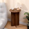Redd Royal Living Room End Table Coffee Tables Round, Small Wood Side Table Sofa Table Tall Decor Plant Stand Bedroom Bedside Table Nightstand 40CM (Dark Walnut)